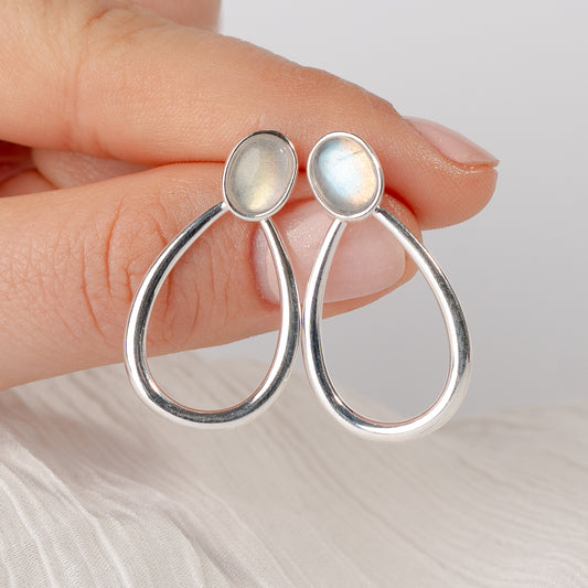 Aros colgante gota piedra
