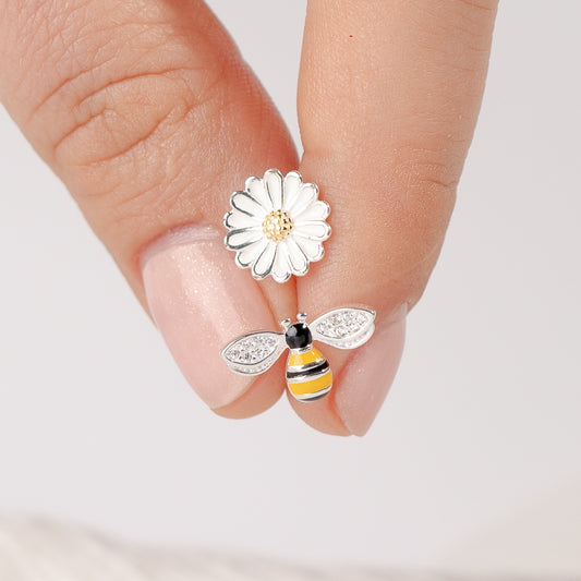Aros pegados abeja y margarita