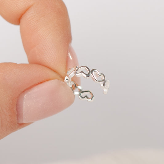 Aro ear cuff corazones