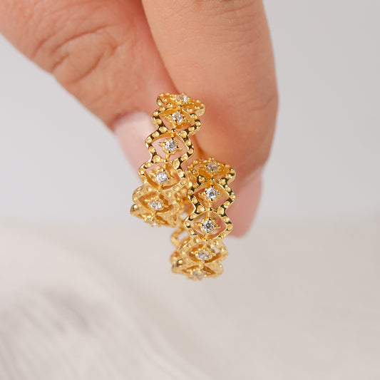 Aros semi argolla circones bañado en oro