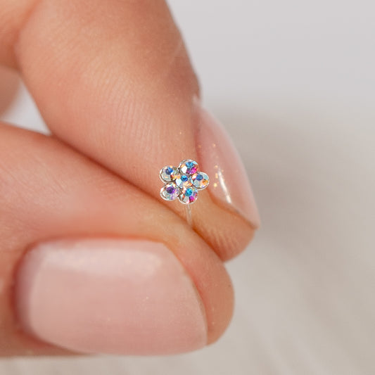 Aro piercing nariz flor circones