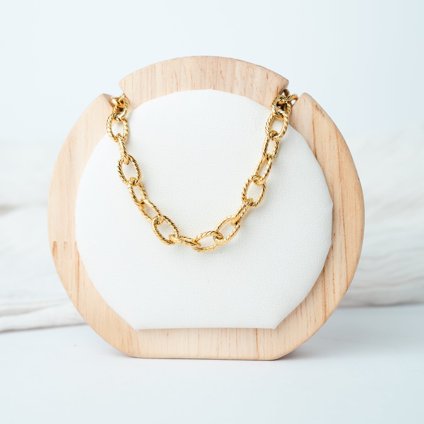 Collar eslabones bañado en oro