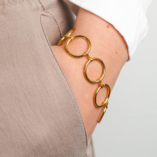 Pulsera eslabones bañado en oro
