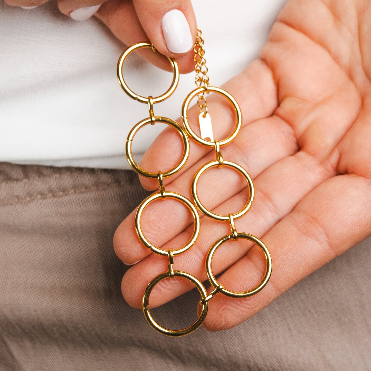 Pulsera eslabones bañado en oro