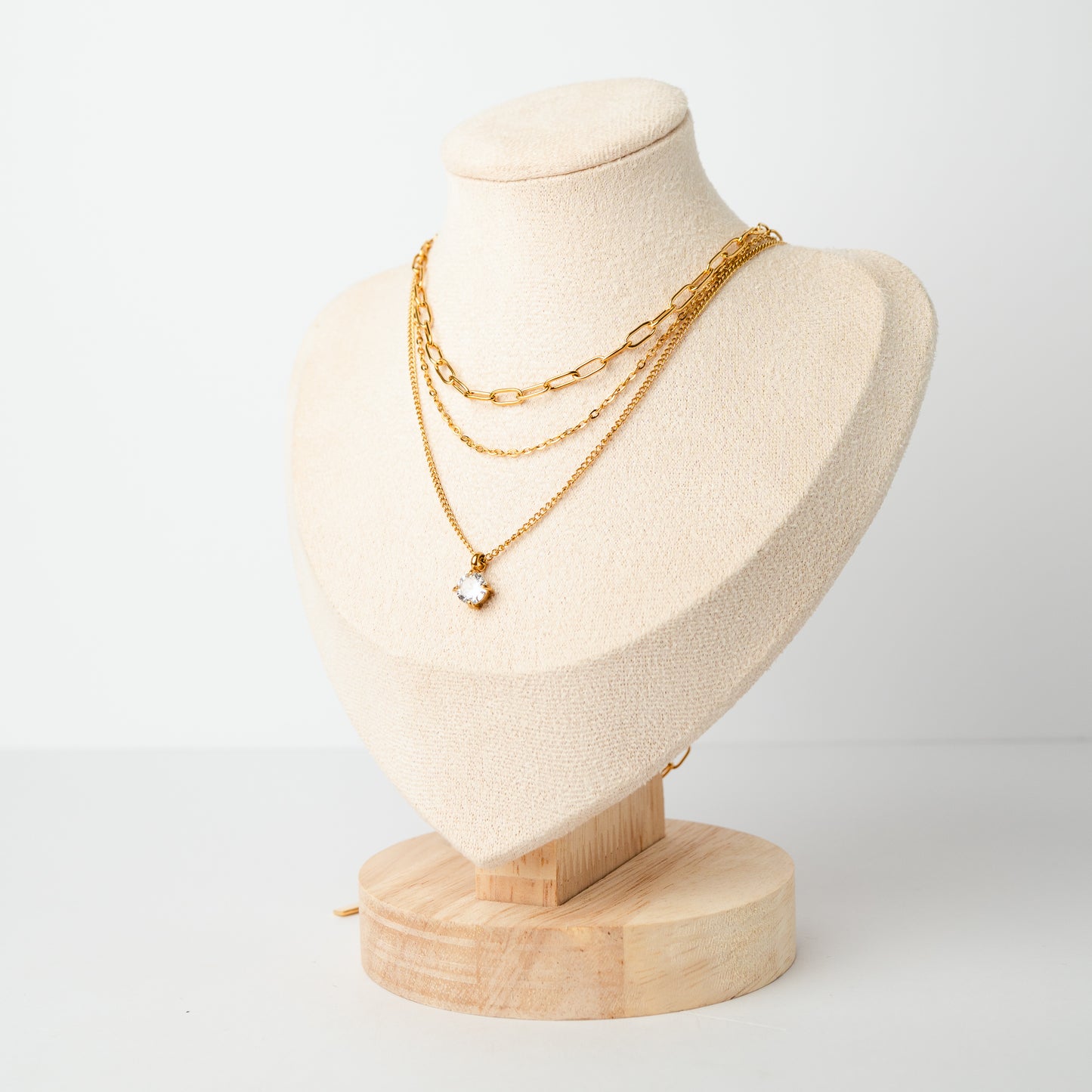 Collar triple lumiere bañado en oro