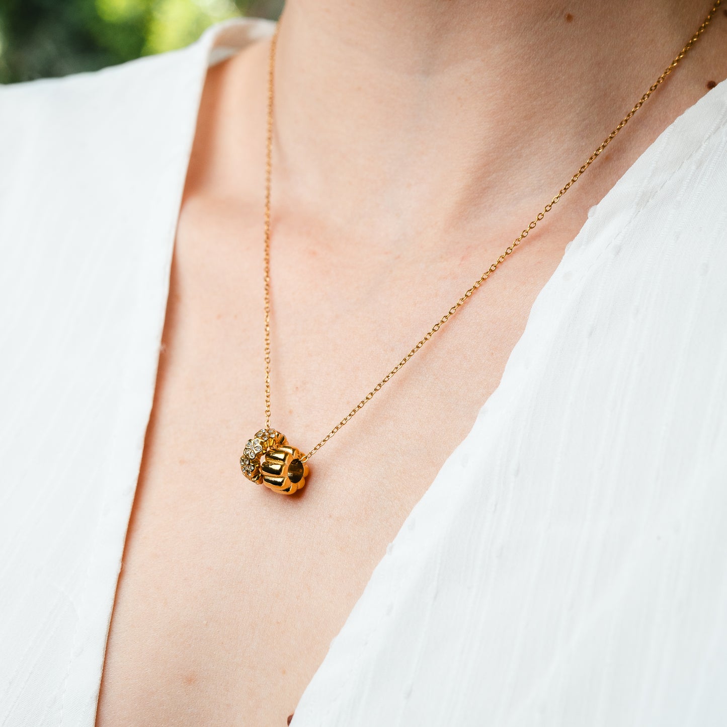 Collar Duo Charms Crystal