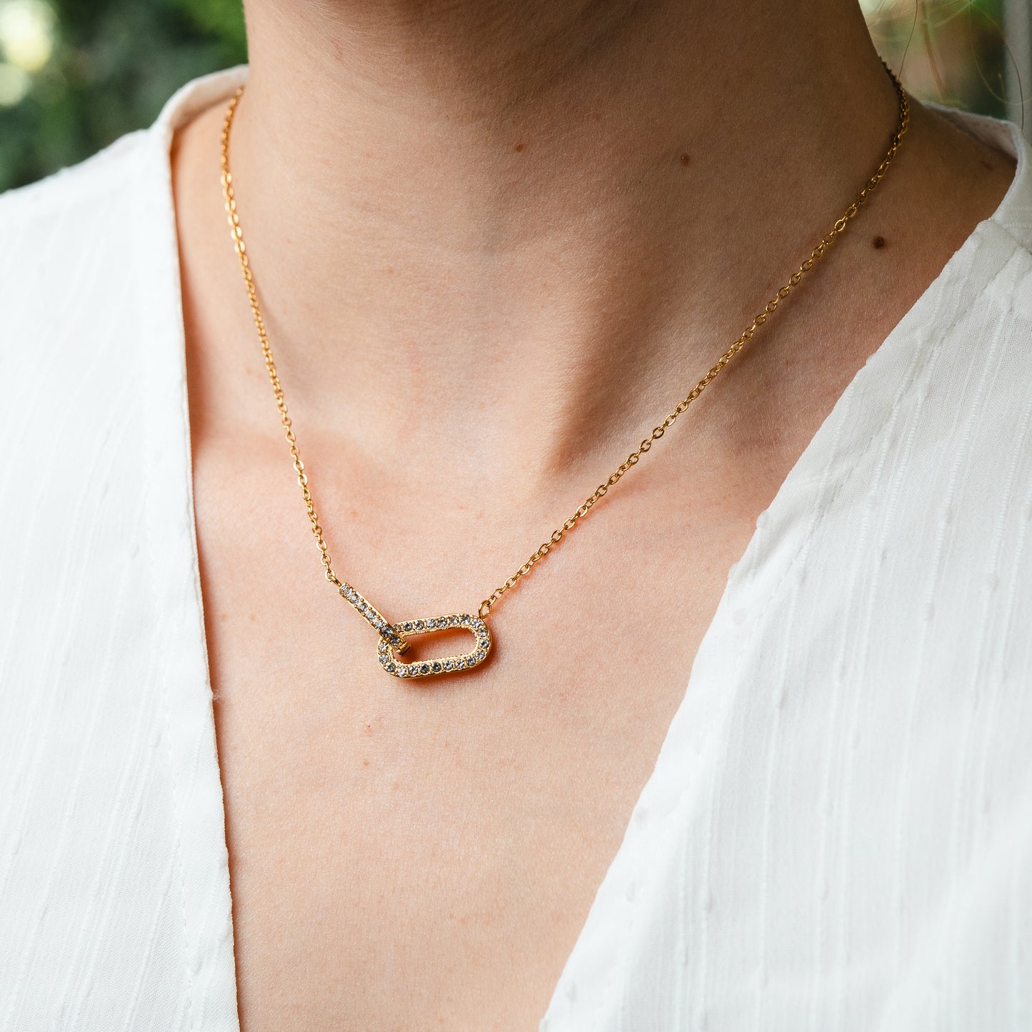 Collar eslabones bañado en oro