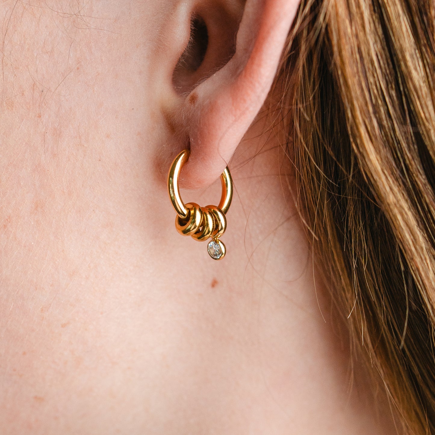 Aros Doble Charm Gold