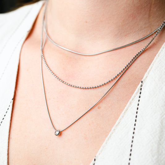 Collar Triple Layer Silver