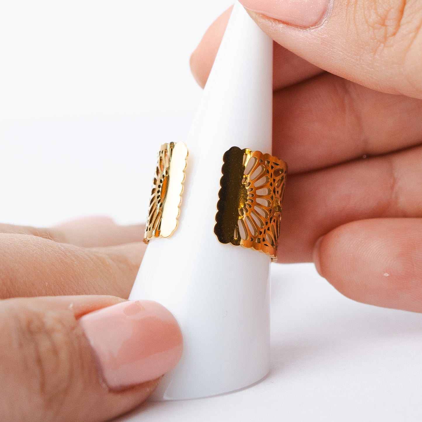 Anillo Mandala piedra verde