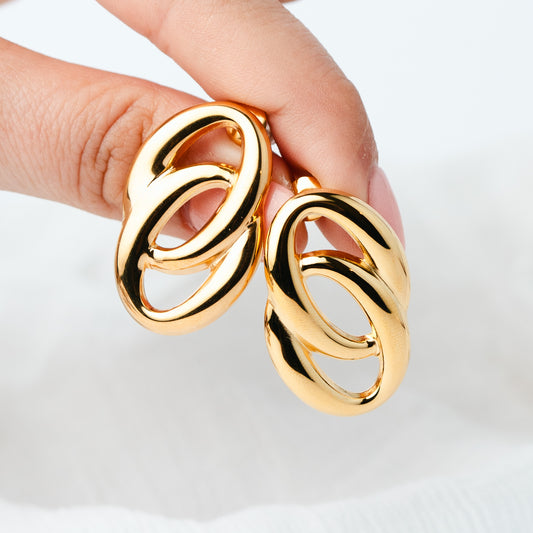 Aros Elena bañados en oro