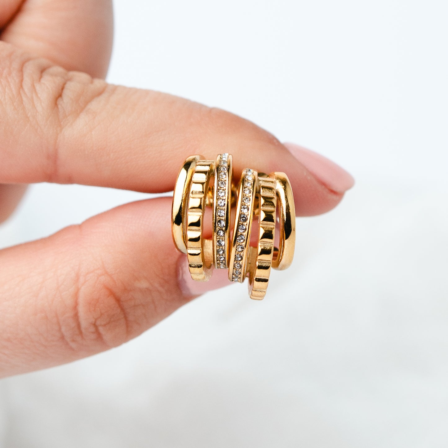 Aros Triple Line Pavé