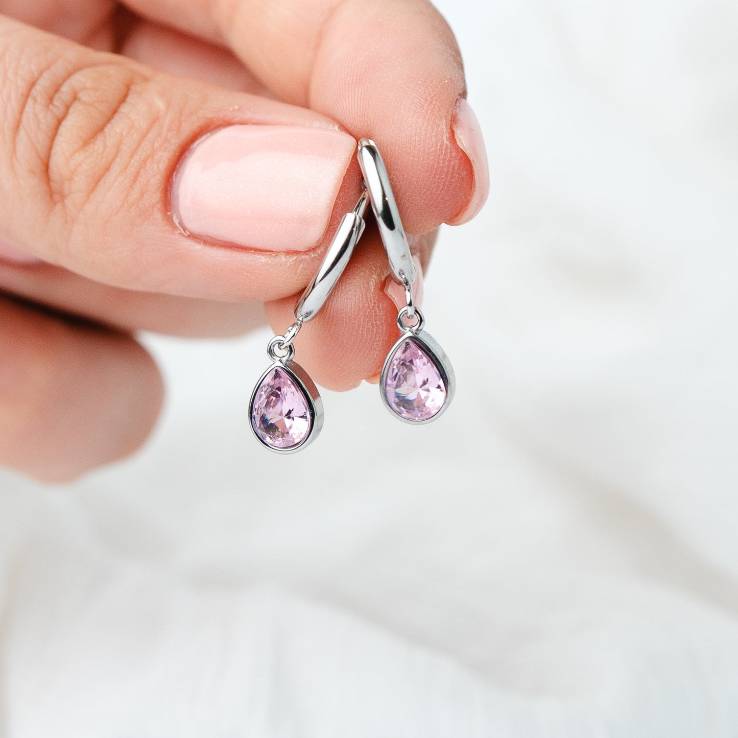 Aros gota Rosé silver