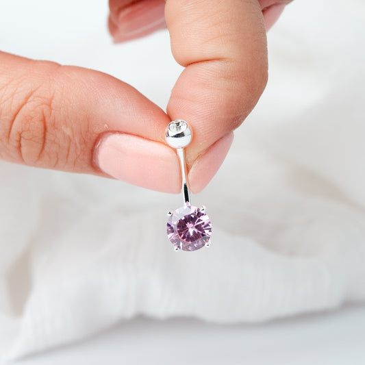 Aro piercing ombligo rosa