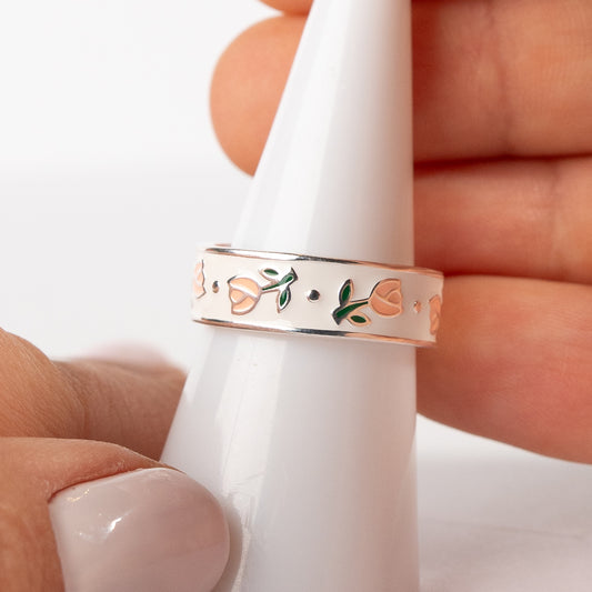 Anillo ajustable tulipanes rosados