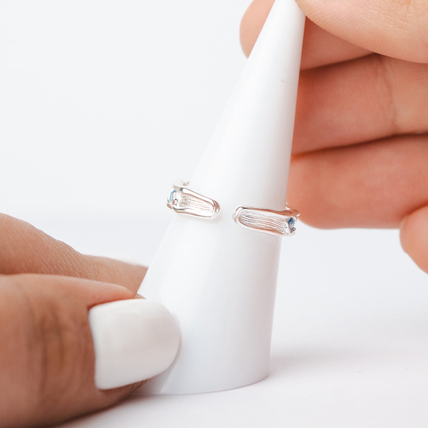 Anillo ajustable textura Blue Spark