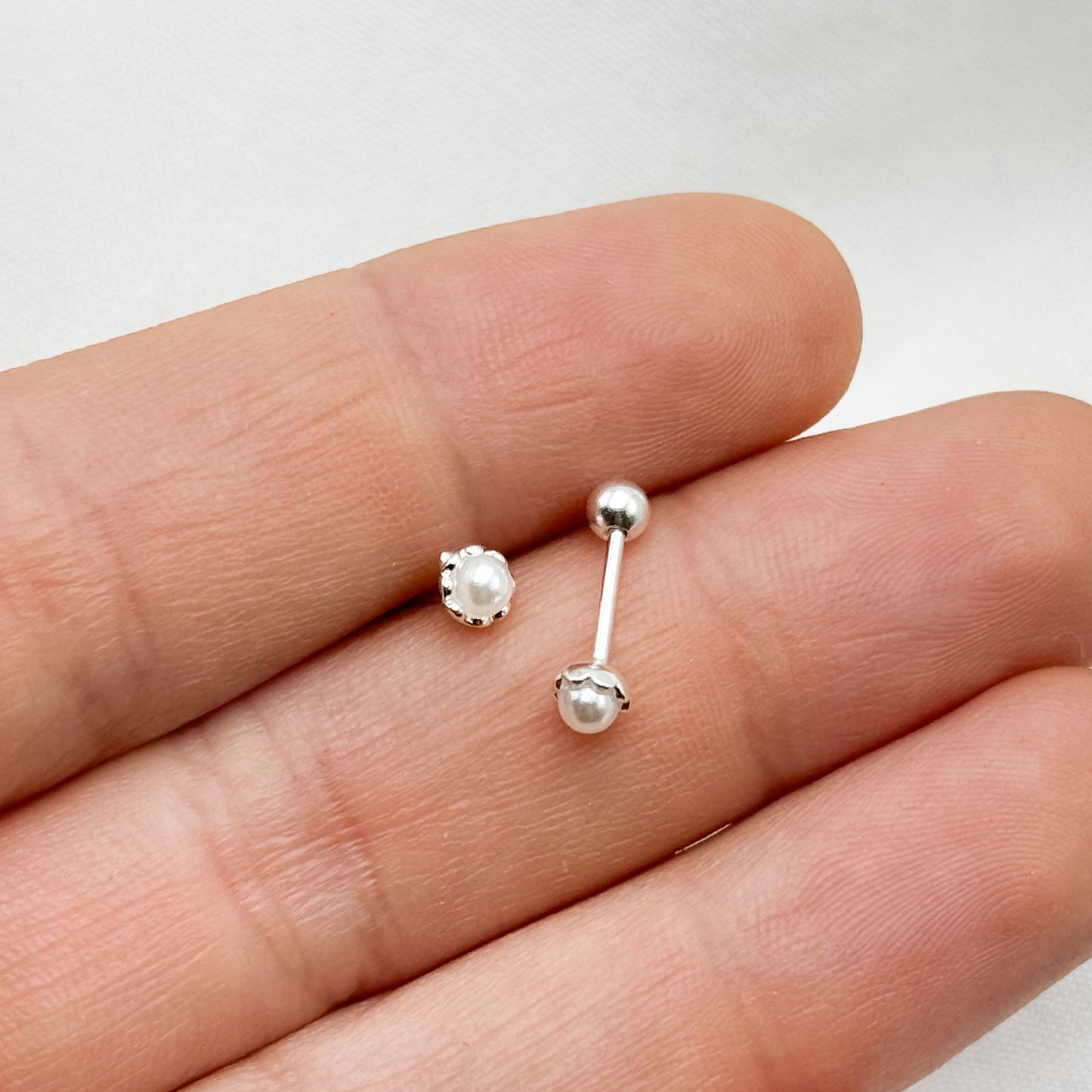 Aros pegado perlas cierre pelotita