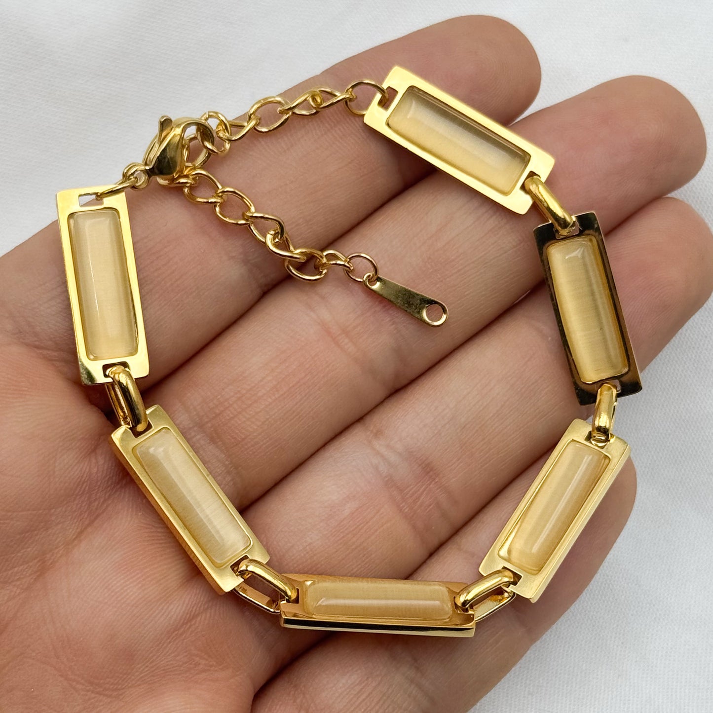 Pulsera eslabones bañado en oro