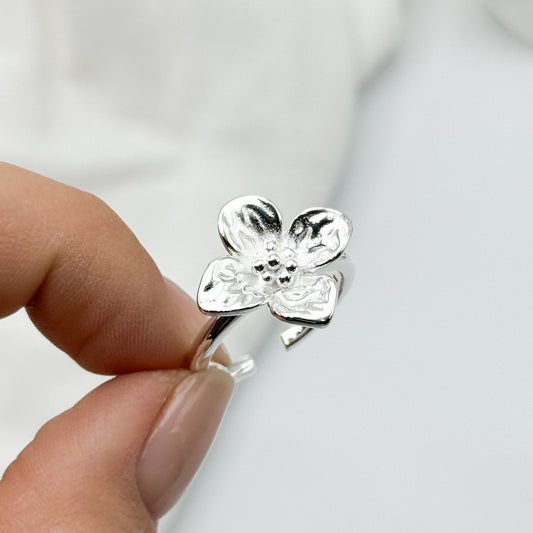 Anillo ajustable flor