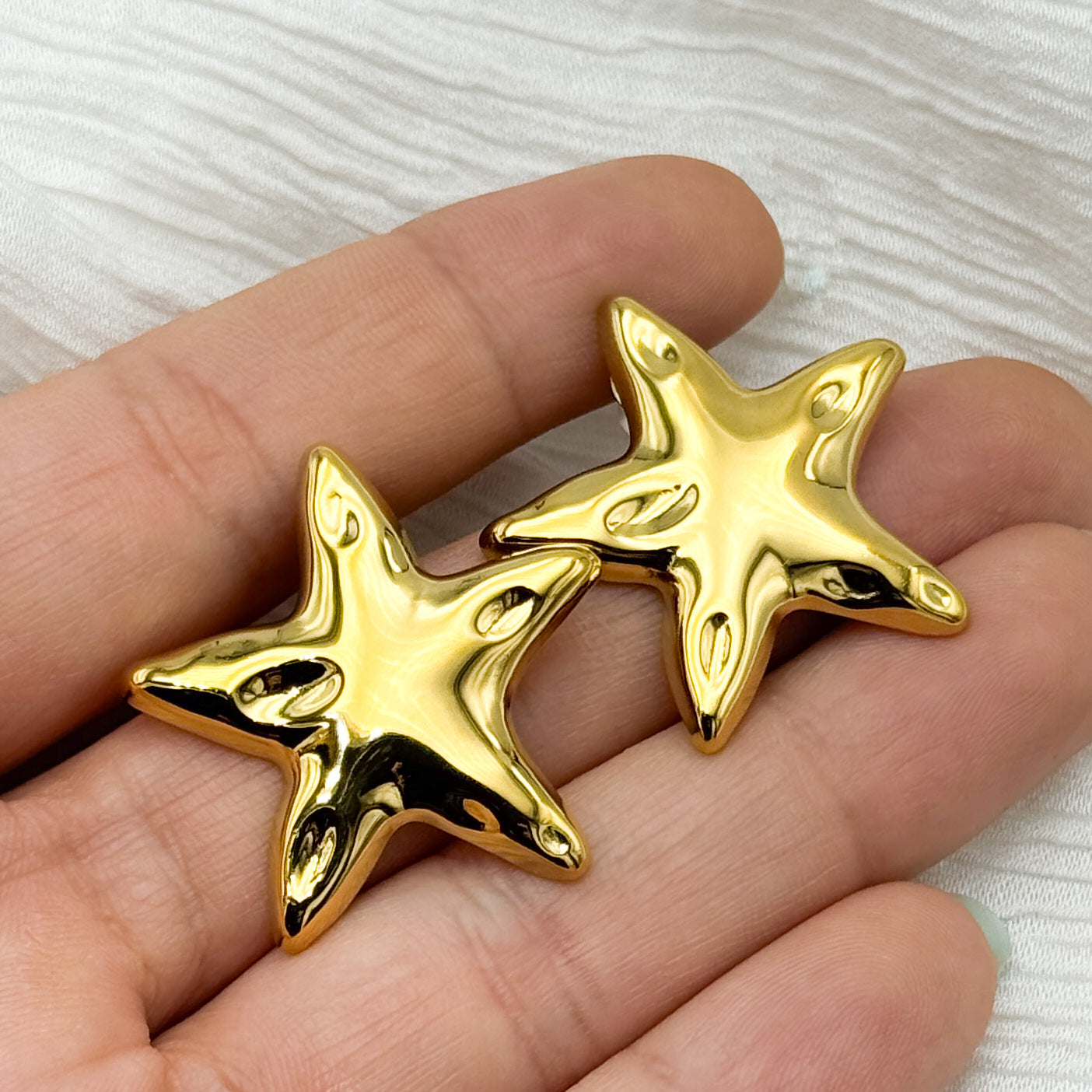 Aros pegados estrellas bañado en oro