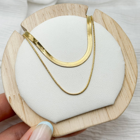 Collar cinta doble bañado en oro