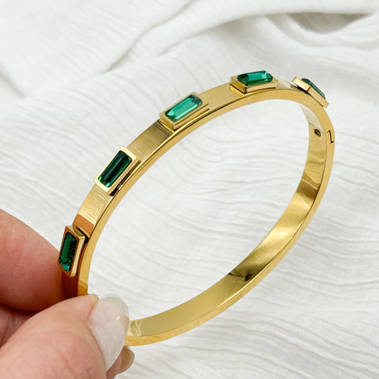 Pulsera esclava circones bañado en oro