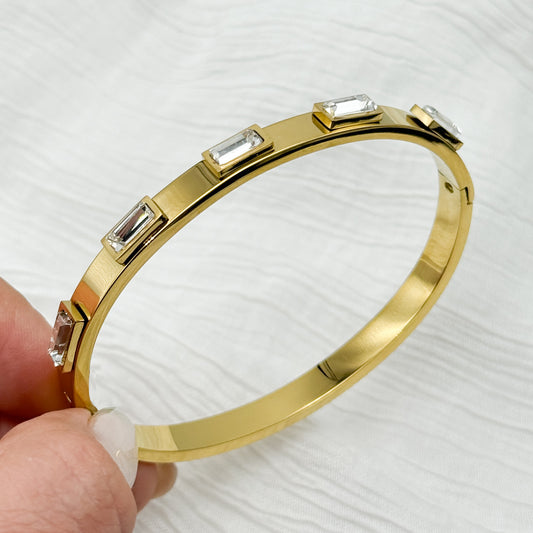 Pulsera esclava circones bañado en oro