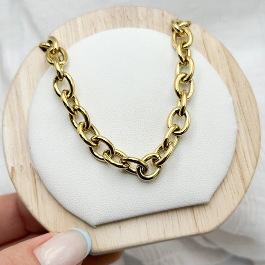 Collar eslabones bañado en oro