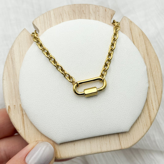 Collar eslabones bañado en oro
