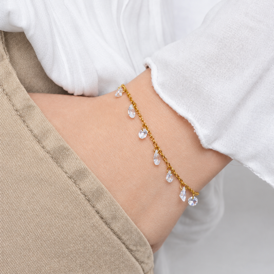 Pulsera Lluvia de Luz bañado en oro