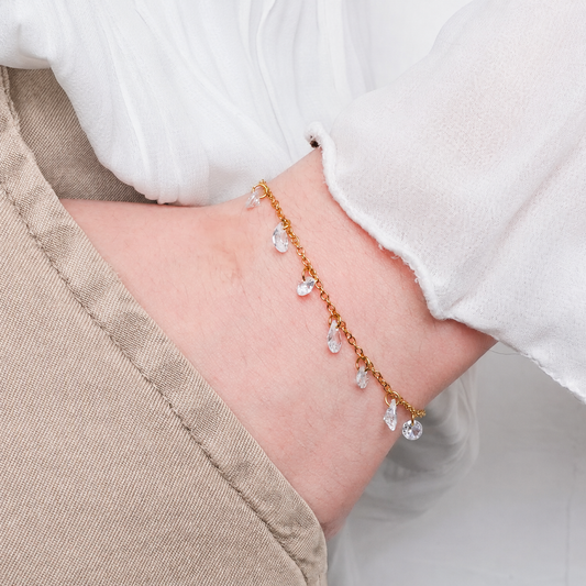 Pulsera Gotas de Luz bañado en oro