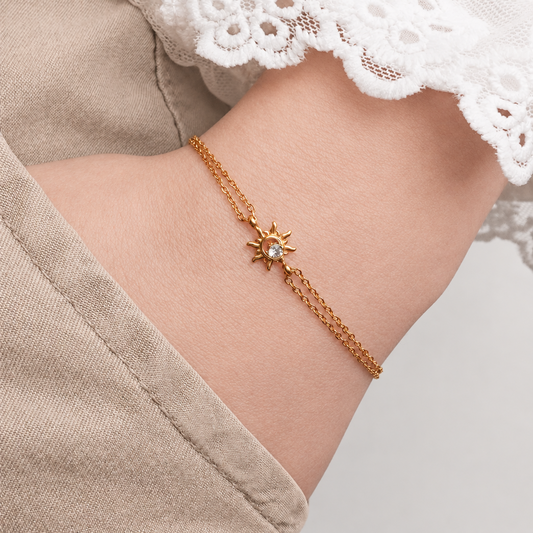 Pulsera Sol bañado en oro