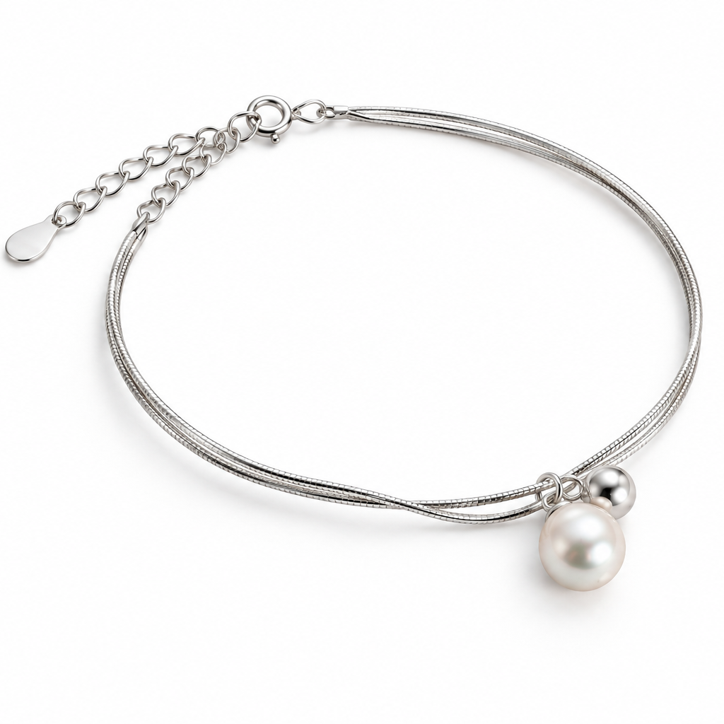 Pulsera doble punto y perla
