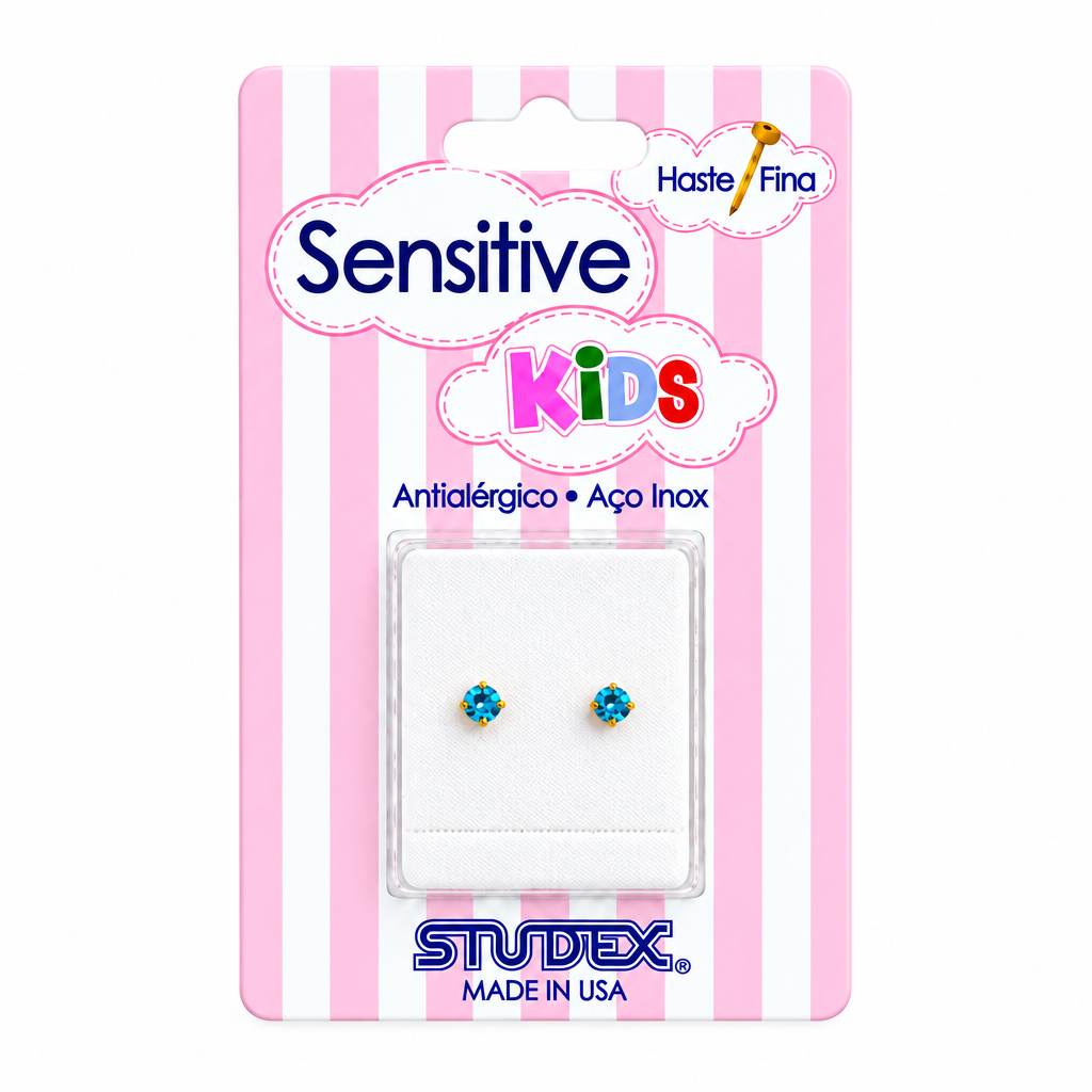 Aros pegados Tiffany blue petit bañado en oro