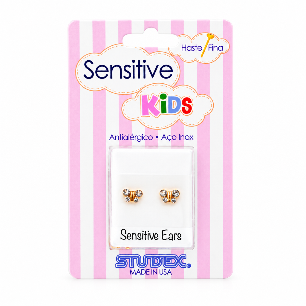 Aros pegados Petit Butterfly bañado en oro
