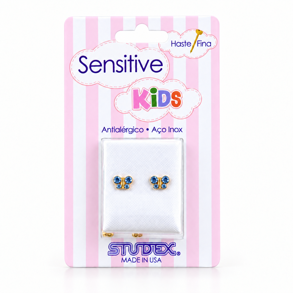 Aros pegados Petit Butterfly bañado en oro