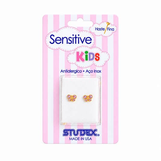 Aros pegados Petit Butterfly bañado en oro