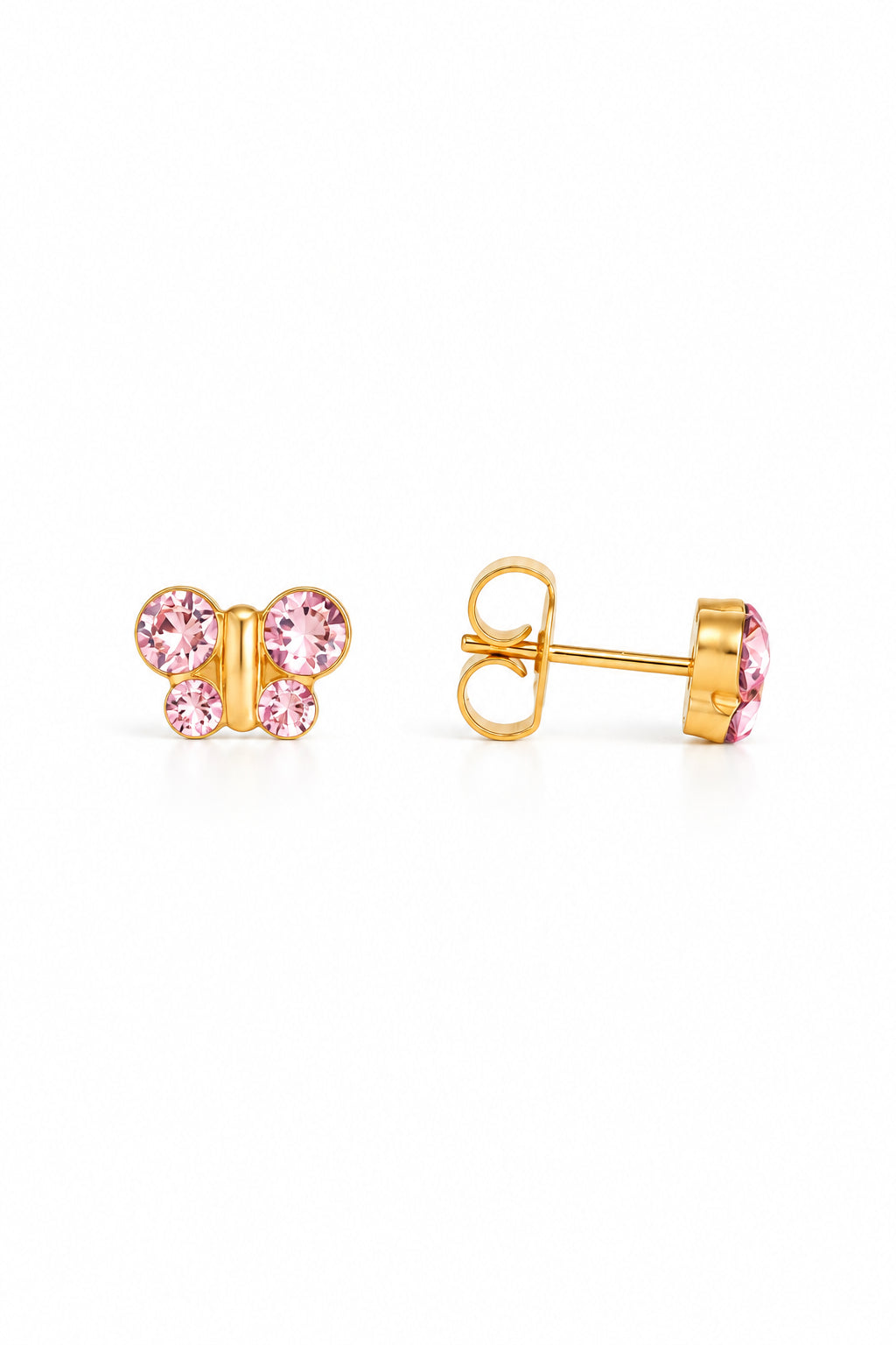 Aros pegados Petit Butterfly bañado en oro