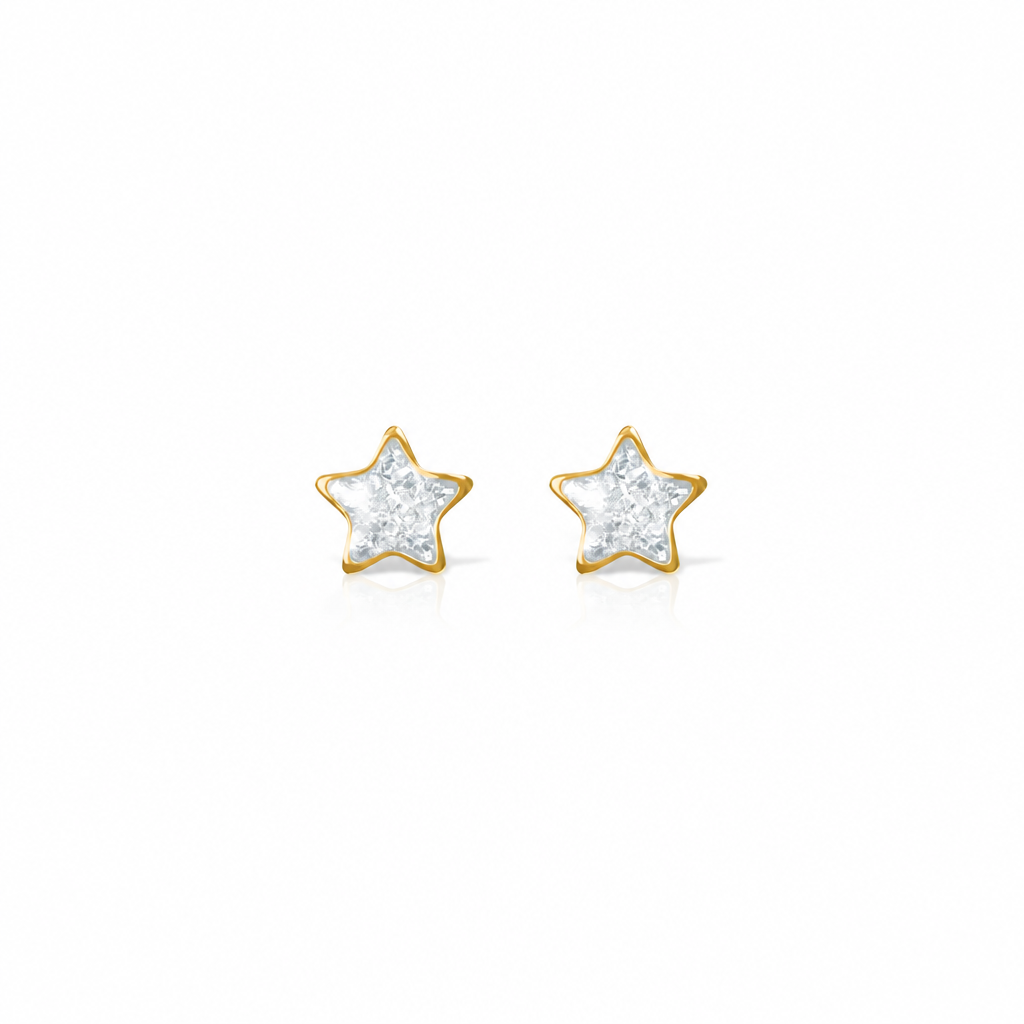 Aros pegados Star bañado en oro