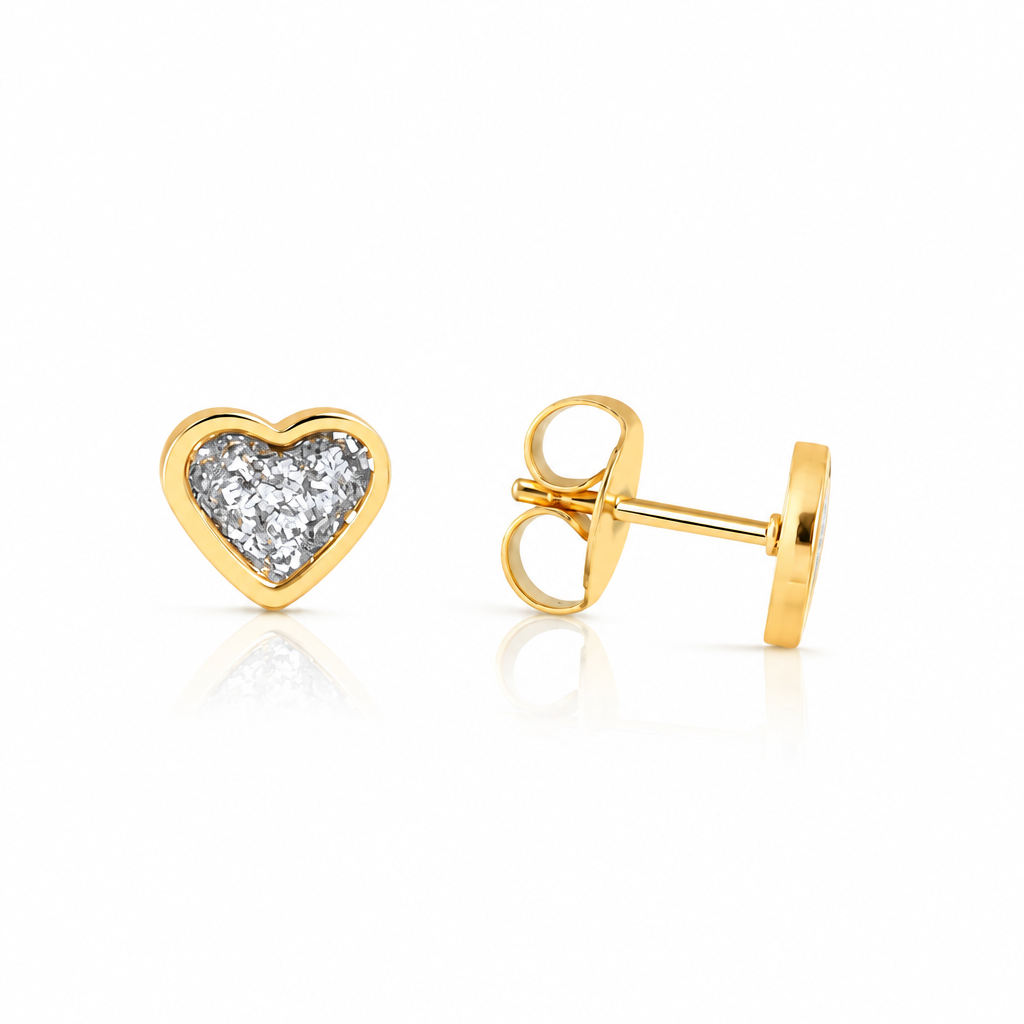 Aros pegados Lovely bañado en oro
