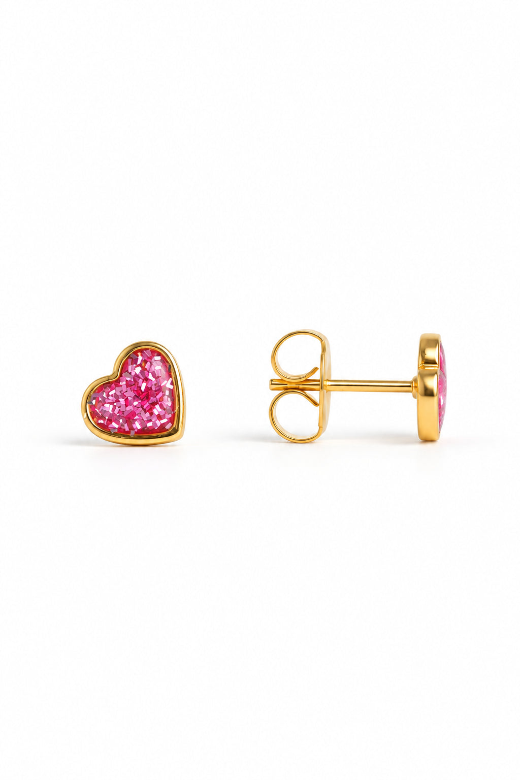 Aros pegados Lovely bañado en oro