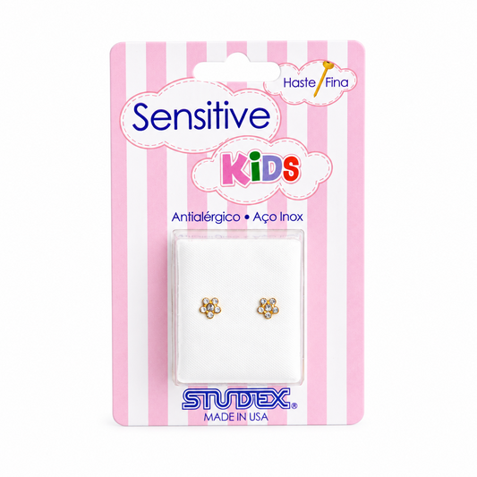Aros pegados Flora bañado en oro