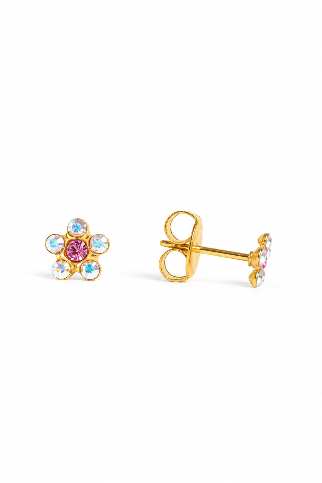 Aros pegados Fiore bañado en oro