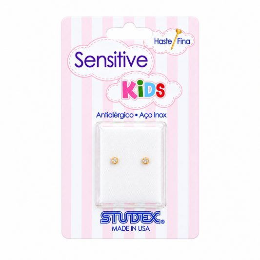 Aros pegados petit cristal bañado en oro