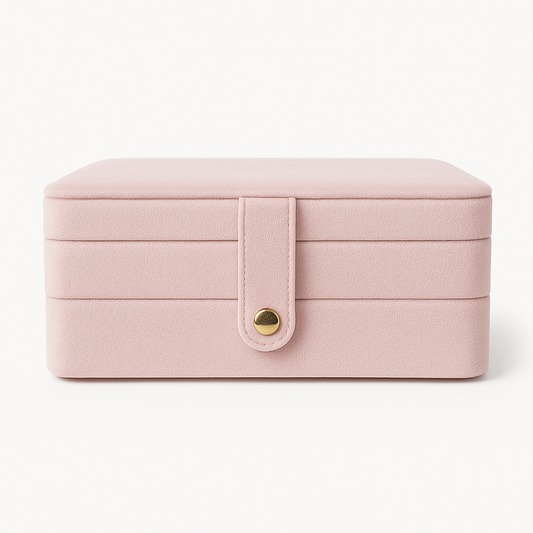 Joyero terciopelo doble rosado