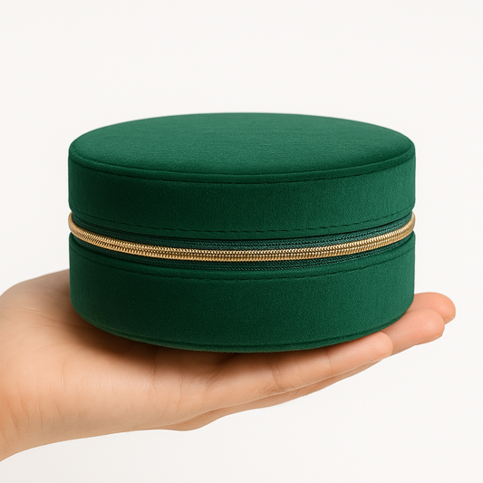 Joyero terciopelo de viaje verde